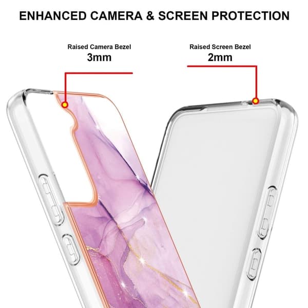 Marble Samsung Galaxy S22 Plus Etui - Lyserød Marmor Haze Pink