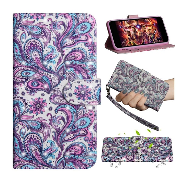 Huawei Y6 2019 patterned leather case - Colorized Flowers Multicolor