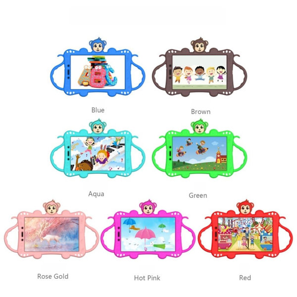 Monkey Stil Silikon Etui til Samsung Galaxy Tab A 8.0 (2019) - Rød Red