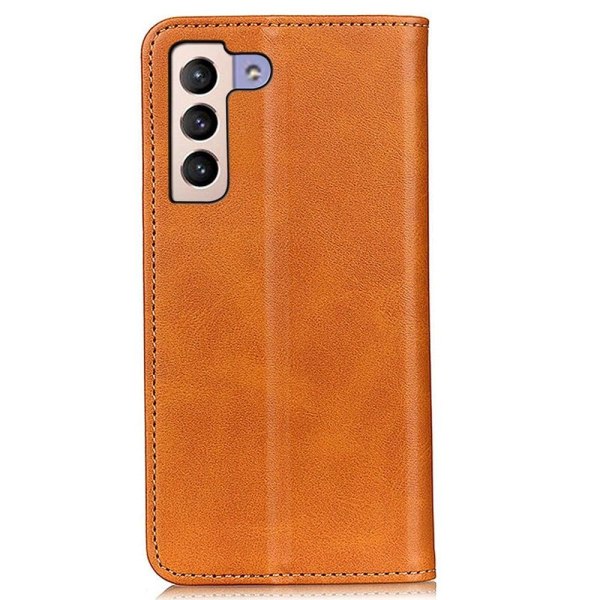 Lompakko-style Aitoa Nahkaa Läppäkotelo For Samsung Galaxy S23 Plus - Ruskea Brown