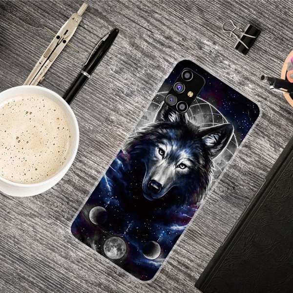 Deco Samsung Galaxy M51 Etui - Black wolf Black