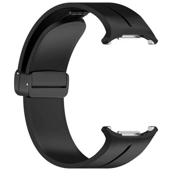 Samsung Galaxy Watch Ultra 47mm Silikon Klockarmband Magnetiskt Fällbart Spänne Handledsrem - Svart Svart