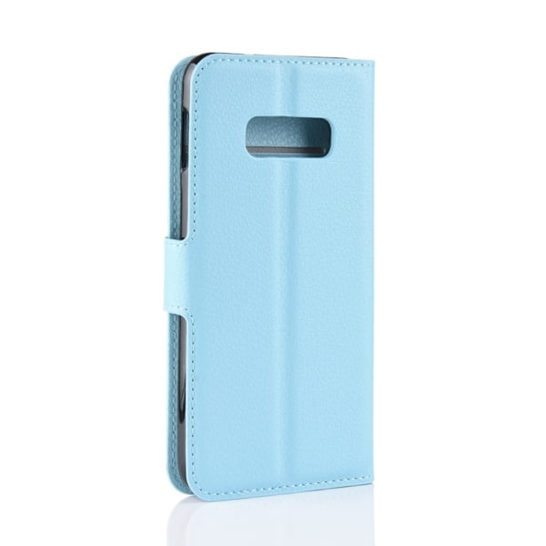 Samsung Galaxy S10e litchi läderfodral - Babyblå Blå