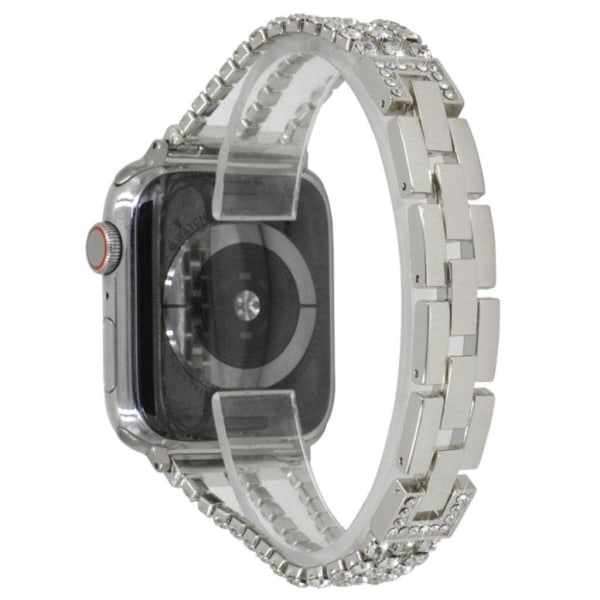 Apple Watch Series 5 40mm rhombus decor klockarmband - silver Silvergrå