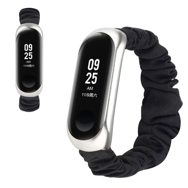 Xiaomi Mi Smart Band 4 / 3 urrem i stofstil - Sort Black