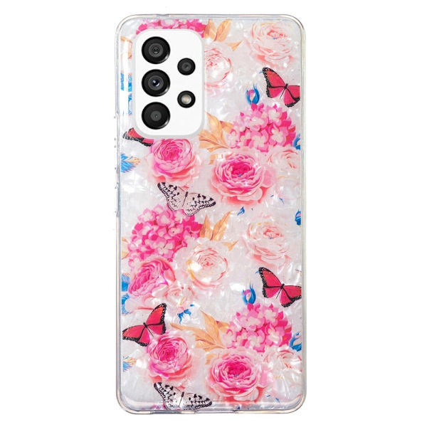 Marble Samsung Galaxy A32 Etui - Farverig Sommerfugl Pink