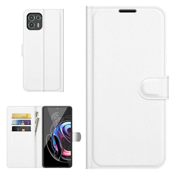 Classic Motorola Edge 20 Lite Flip Etui - Hvid White