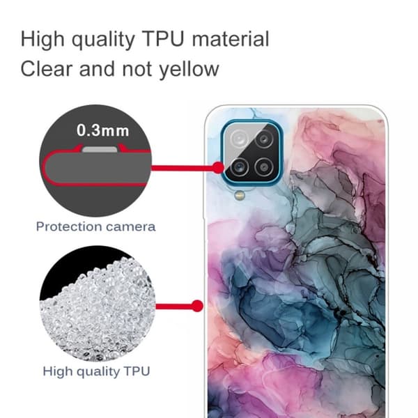 Marble design Samsung Galaxy A12 5G kotelot - Osmose Ruusu Ja Vihreä Multicolor