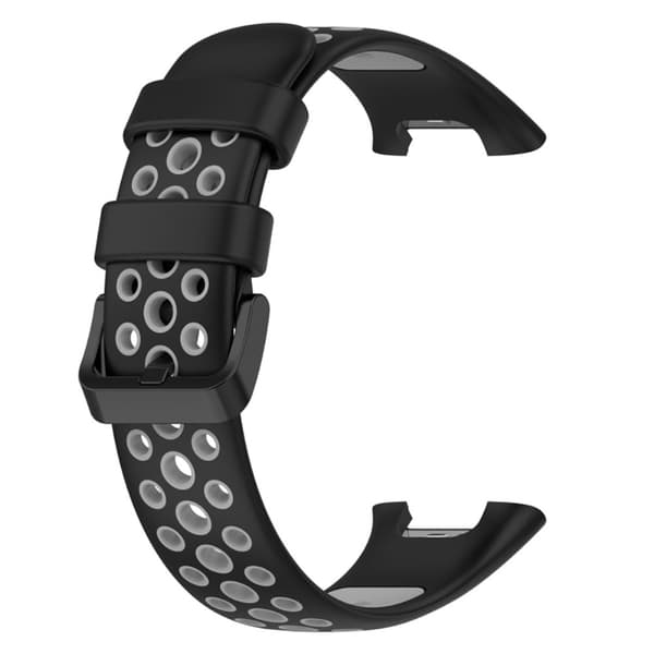 Dobbeltfarvet silikone-urrem til Xiaomi Mi Band 7 Pro - Sort / Grå Black