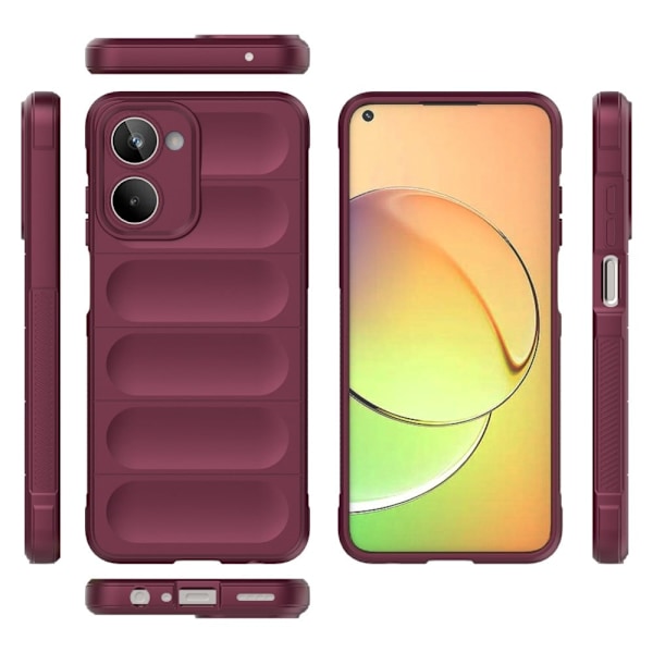 Blødt grebsformet cover til Realme 10 4G - Sølv/Grå Silver grey