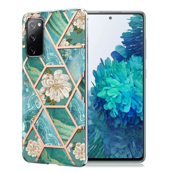 Marble design Samsung Galaxy S20 FE 5G / Samsung Galaxy S20 FE cover - Grøn Marmor / Blomst Green