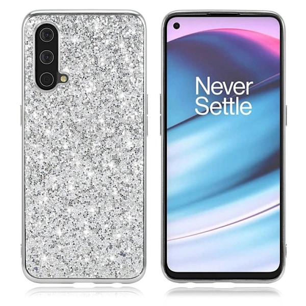 Glitter OnePlus Nord CE 5G skal - Silver/Grå Silvergrå
