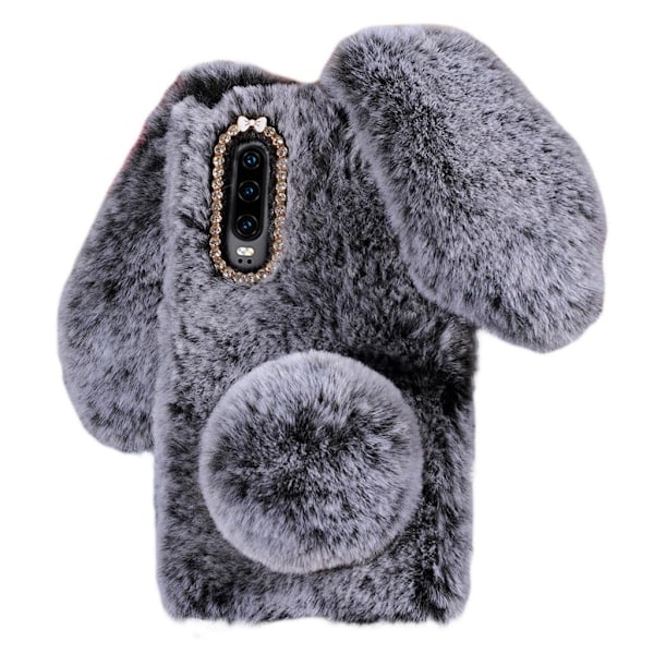 Fluffy Rabbit Huawei P30 skal - Silver/Grå Silvergrå