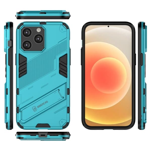 Stöttåligt iPhone 14 Pro hybridskal - Blå Blå