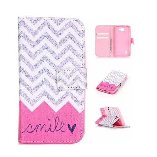 Moberg PU-läderfodral för LG K4 - Chevron Smile Rosa