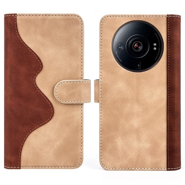 Tofarget lærdeksel for Xiaomi 12S Ultra - Gul Yellow