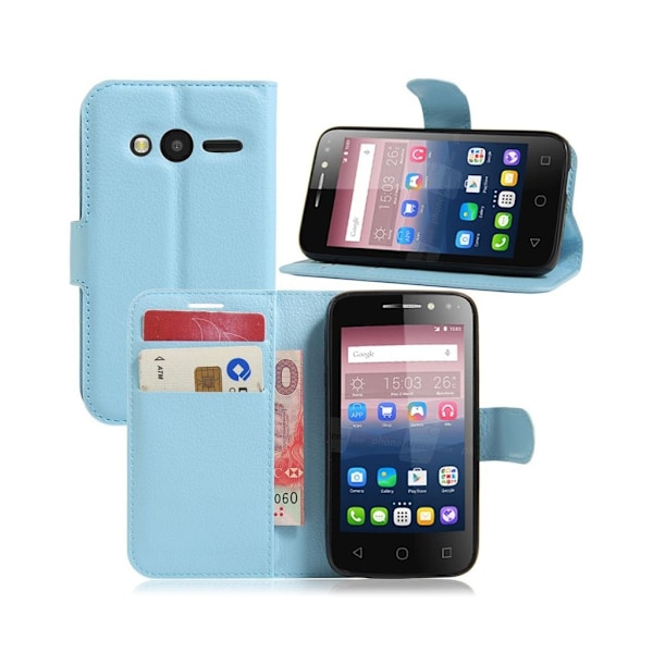 Mankell Alcatel OneTouch Pixi 4 (4) læder-etui med kortholder - Lyseblå Blue