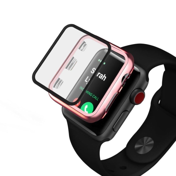 Apple Watch Series 5 40mm galvanointikehys karkaistulla lasilla - Ruusu Pink