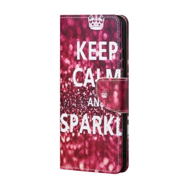 Wonderland OnePlus 9 Pro flip case - Keep Calm and Sparkle Red
