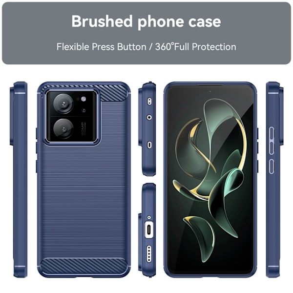 Carbon Flex Etui Xiaomi 13t / 13t Pro - Blå Blue