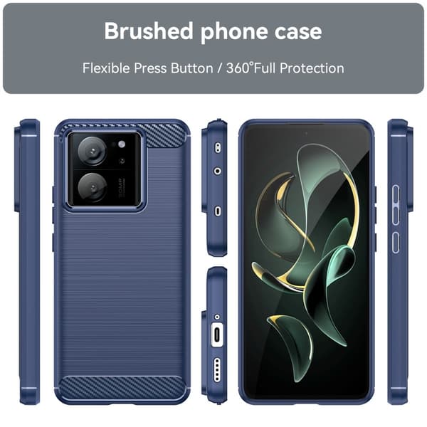 Carbon Flex Xiaomi 13T / Xiaomi 13T Pro skal - Blå Blå