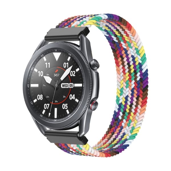 Elastinen nailon kellohihna Samsung Galaxy Watch 4:lle - Sateenkaaren Koko: L Multicolor