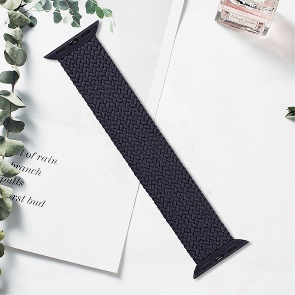 Apple Watch Series 8 (41mm) elastiskt vävt klockarmband - Kol / Storlek: Xl Svart