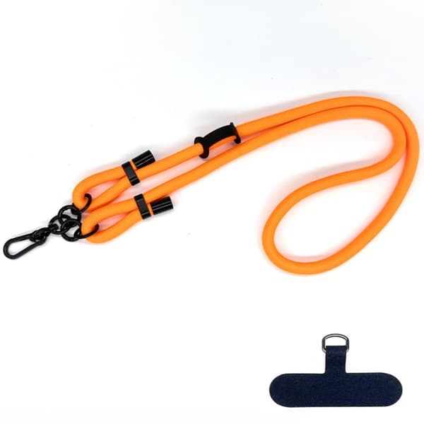 Justerbart nyckelband i polyester för hals och axlar Telefonrem - Orange Orange