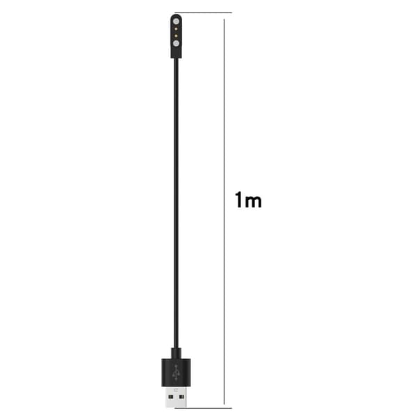 1m Realme Watch 3 / 3 Pro USB magnetisk opladningskabel - Sort Black