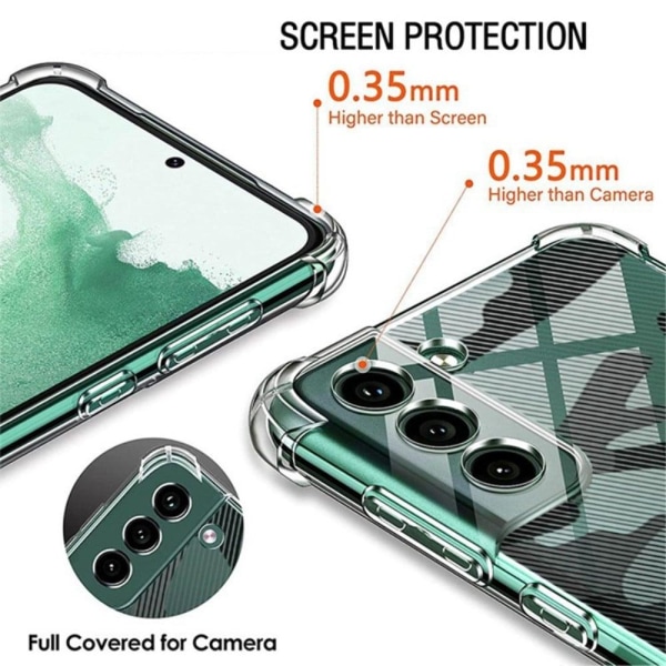 RZANTS halvgennemsigtigt cover med cool print og hjørnebeskyttelse til Samsung Galaxy S23 Plus Transparent