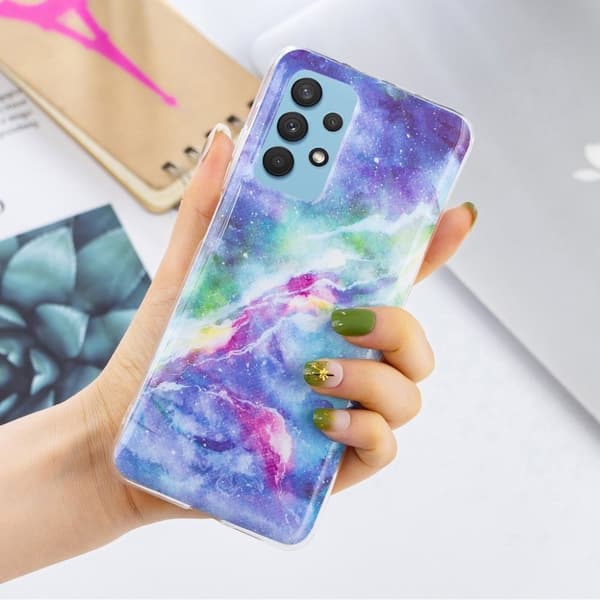 Marble design Samsung Galaxy A32 5G kotelot - Sininen Ja Sininen Blue