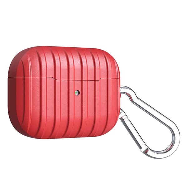 Airpods Pro 3D-etui med lodret stribe - Rød Red
