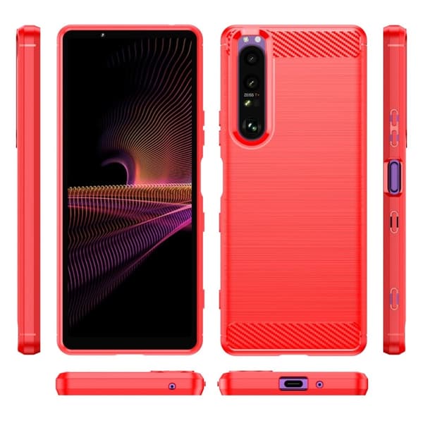 Carbon Flex Sony Xperia 1 III skal - Röd Röd