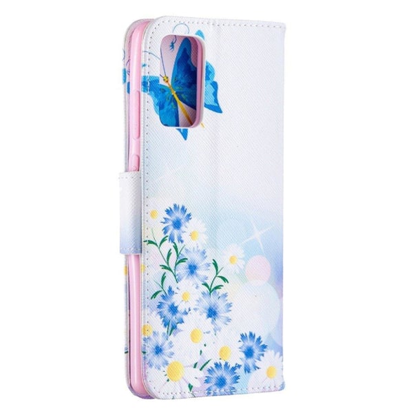 Wonderland Samsung Galaxy Note 20 Flip Etui - Sommerfugl og Marg Blue