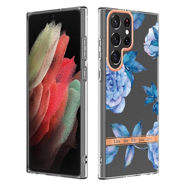 Supertunt och tåligt mjukfodral för Samsung Galaxy S22 Ultra - Blå Pion Blå