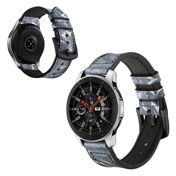 Samsung Galaxy Watch (46mm) cowhide leather watc band - Grey Silvergrå