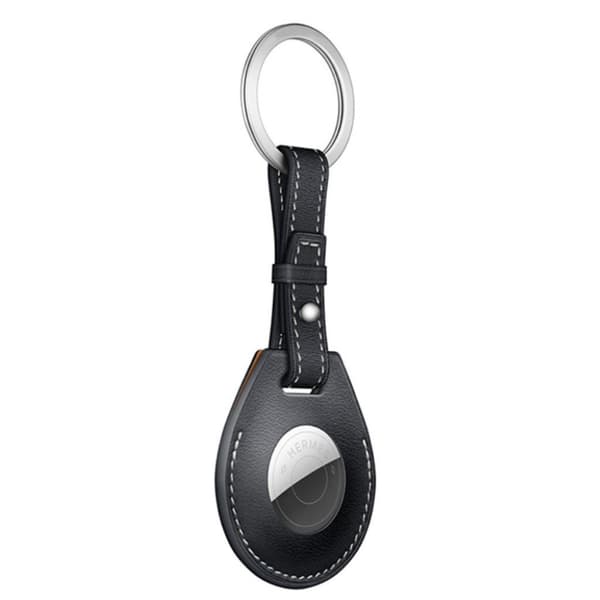 AirTags iskunkestävä nahkakotelo - Musta / Musta Black