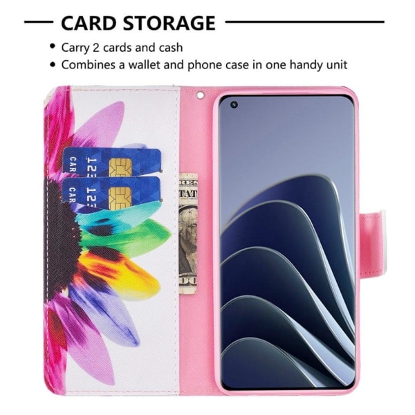 Wonderland OnePlus Nord N200 5G flip kuoret - Auringonkukka Multicolor
