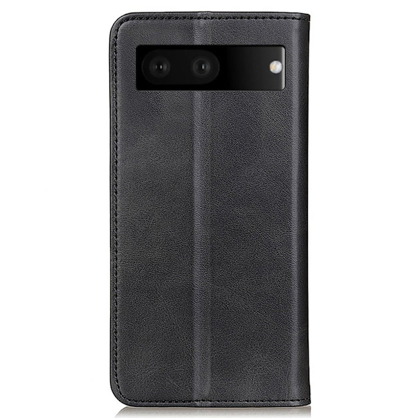 Google Pixel 7 flip etui i ægte læder med pung – Sort Black