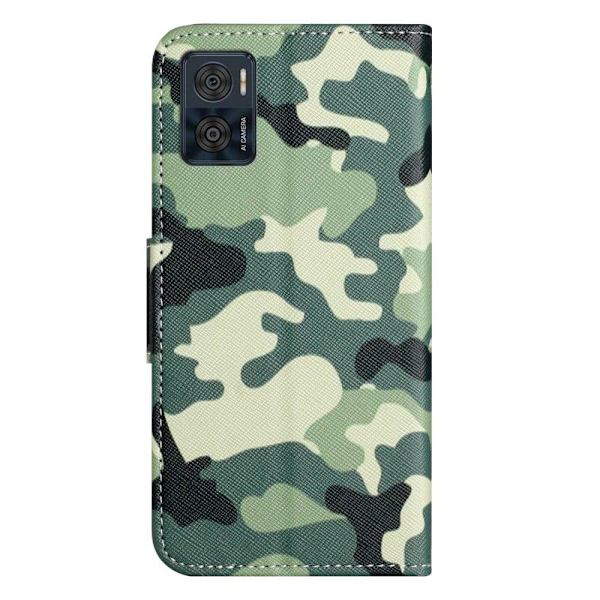 Wonderland Motorola Moto E22i / E22 Flip Etui - Camouflage Green