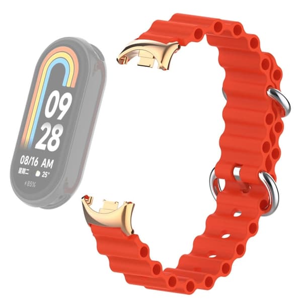 Xiaomi Smart Band 8 silikonerem med stik - Rød Red