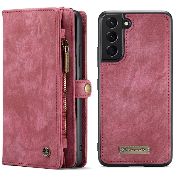 CaseMe Samsung Galaxy S22 etui med lynlås / pung - Rød Red