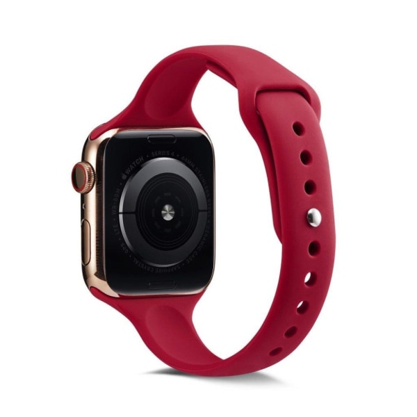 Apple Watch Series 5 44mm yksinkertainen silikoninen kellonauha - Punainen Red