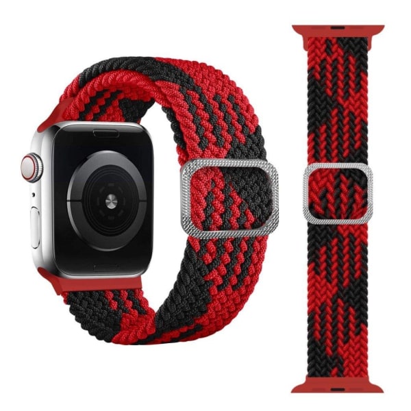 Apple Watch 40mm nylon pattern watch strap - Red and Black Röd