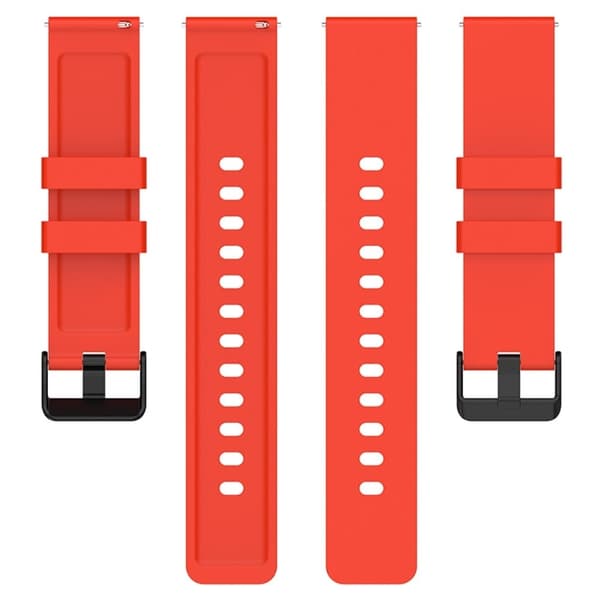 Amazfit Bip 3 / Bip S silikonikellon hihna mustalla soljella - Punainen Red