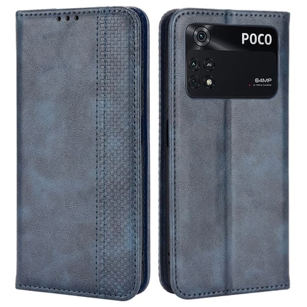 Bofink Vintage Xiaomi Poco M4 Pro læderetui - Blå Blue