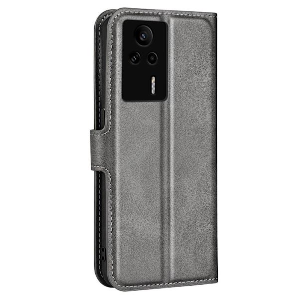 Lompakko Nahkakotelo For Xiaomi Redmi K60E - Harmaa Silver grey