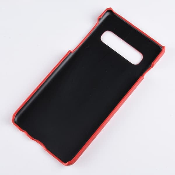 Samsung Galaxy s10 Plus Litchi Skinnetui - Rød Red