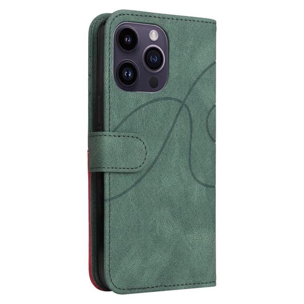 Teksturoitu nahkakotelo hihnalla iPhone 15 Pro Max - Vihreä Green