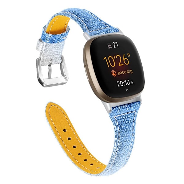Fitbit Sense / Versa gradient urrem i ekte skinn - Blå Blue